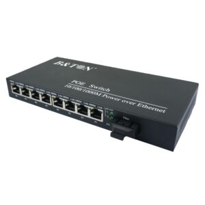 9 Port 100m Fast Fiber Optical Ethernet Network Poe Power Supply Switc